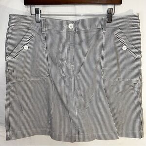 Karen Scott A-Line White & Navy Blue Mini Cargo Skort - Size 14